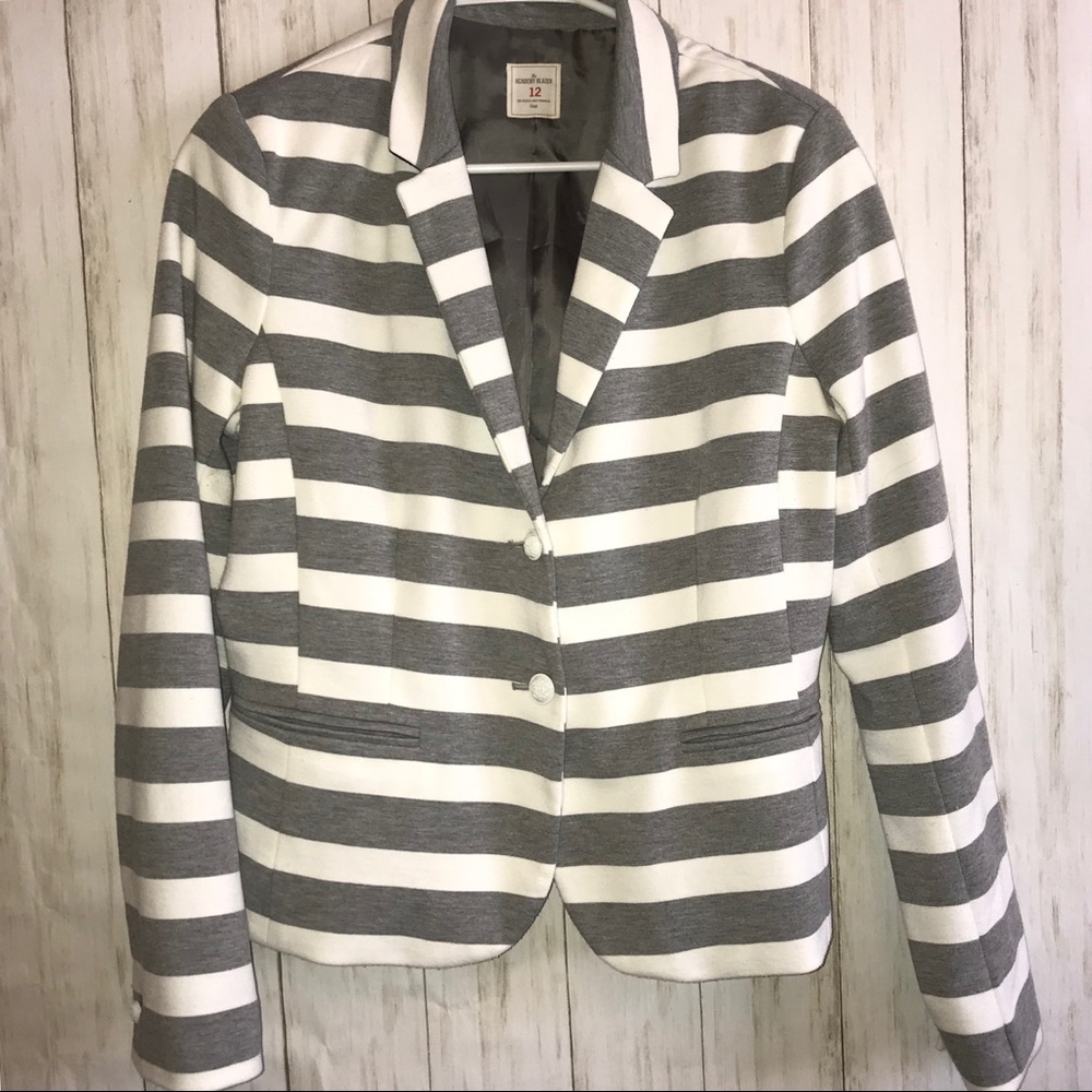 Gap grey and white stripped Academy Blazer